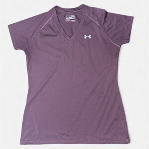 Under Armour - Women's Purple Pin Stripped V-Neck Top - Size: MEDIUM